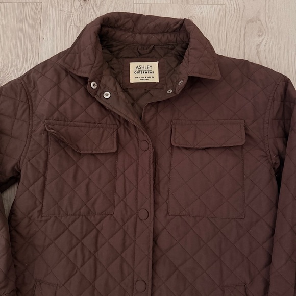 Ashley Outerwear Brown Quilted Utility Shacket 8 Oversized Gorpcore Normcore - Picture 3 of 10